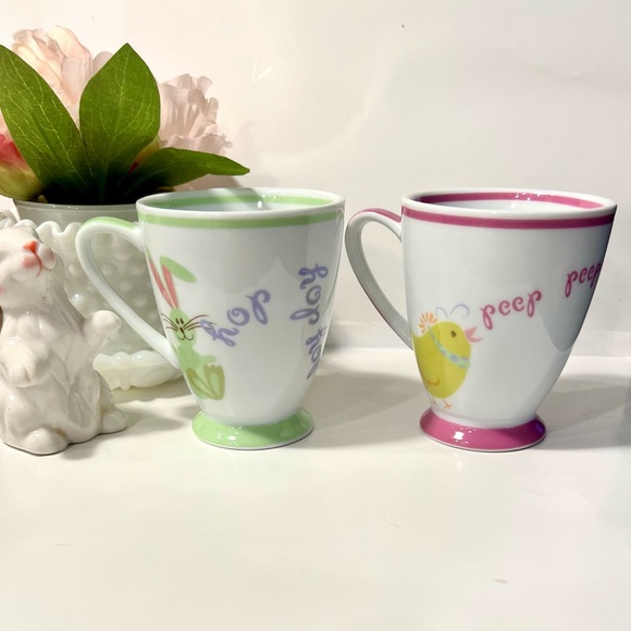 Starbucks 2007 Spring Bunny Hop & Chick Peep Coffee Cups 7 oz Easter Mugs Set 2 - Picture 8 of 15